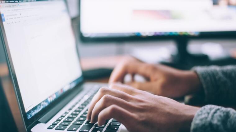 Person working on a computer